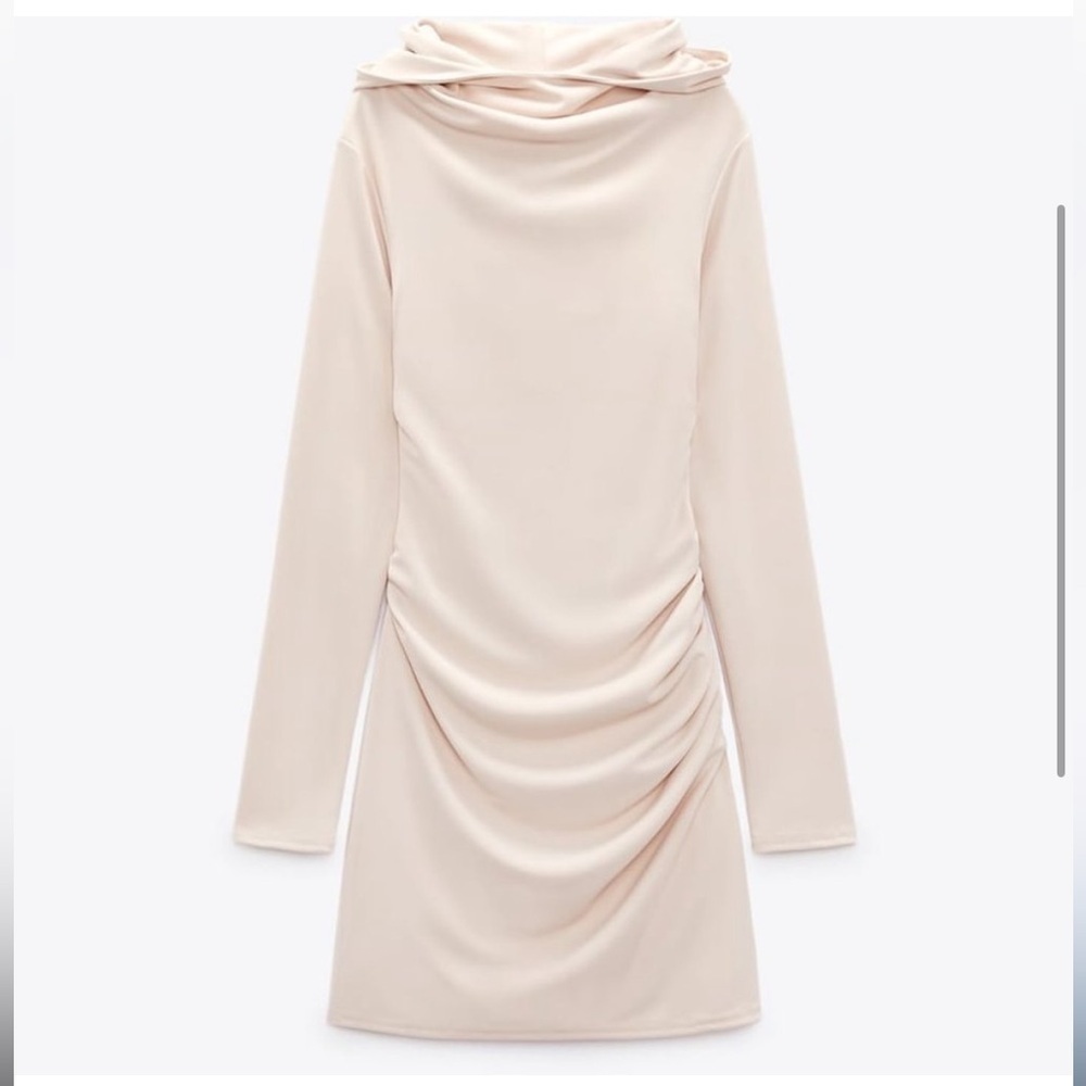 Zara NWT hooded dress open back long sleeve size small - Picture 4 of 12